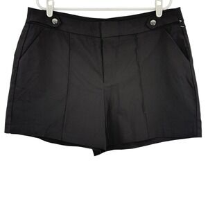 maurices Women's Stretch Black Chino Shorts Size XXL Pintuck Front NWOT